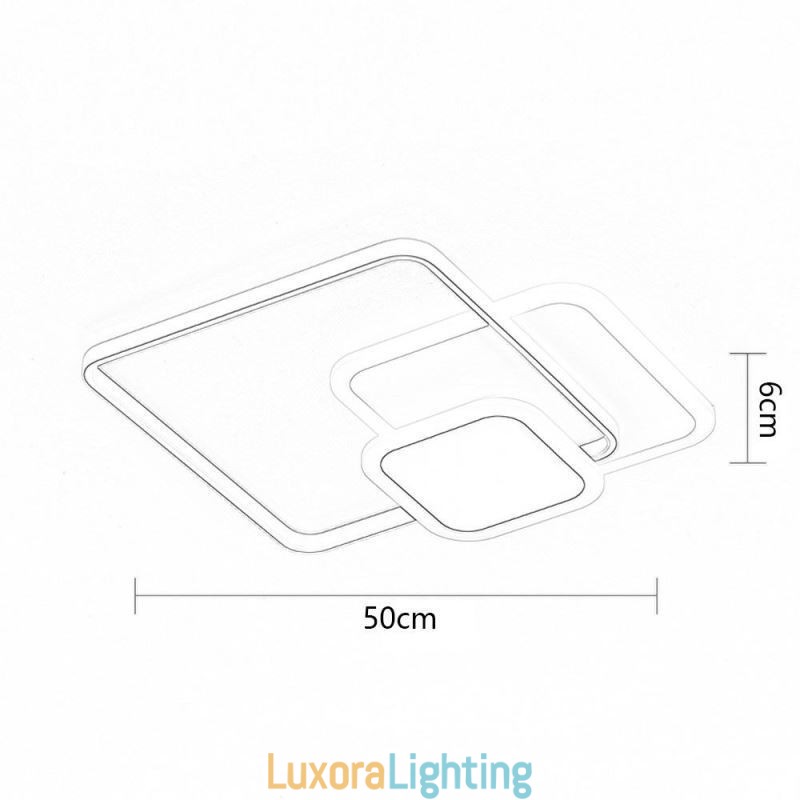 Designer Touch Decorative Square Frames Flush Mount Ceiling Light