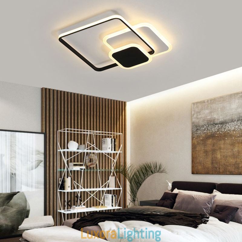 Designer Touch Decorative Square Frames Flush Mount Ceiling Light