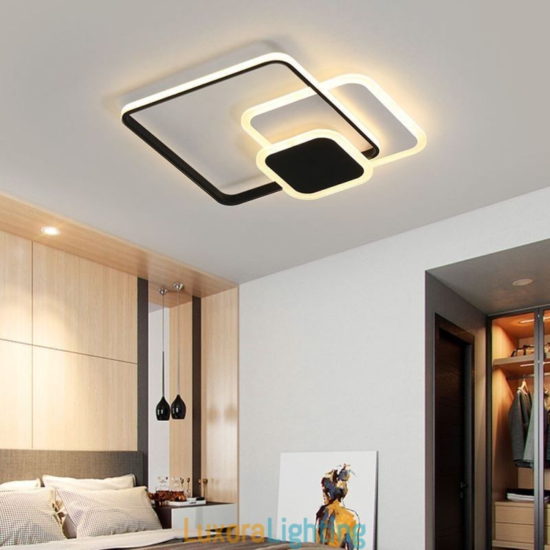 Designer Touch Decorative Square Frames Flush Mount Ceiling Light