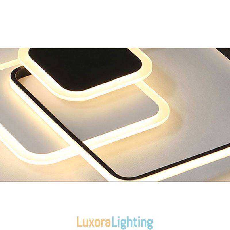 Designer Touch Decorative Square Frames Flush Mount Ceiling Light