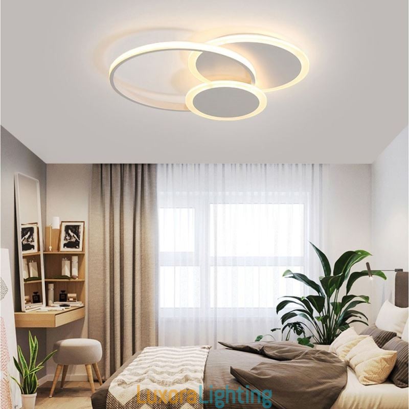 Designer Touch Decorative Round Flush Mount Light Fixture Modern Acrylic Ceiling Light