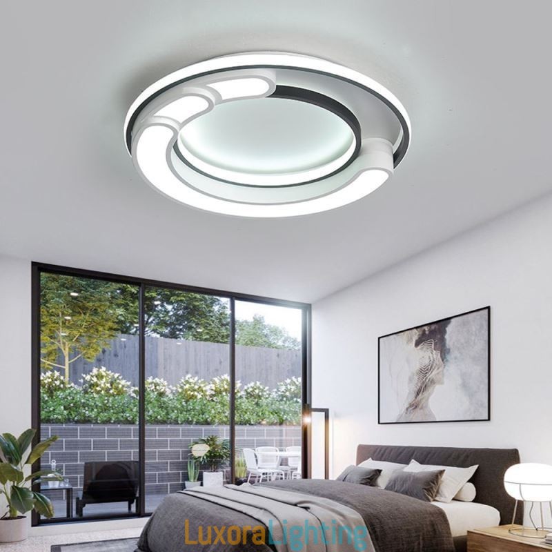 Designer Touch Decorative Circular Flush Mount Light Fixture Acrylic Ceiling Light