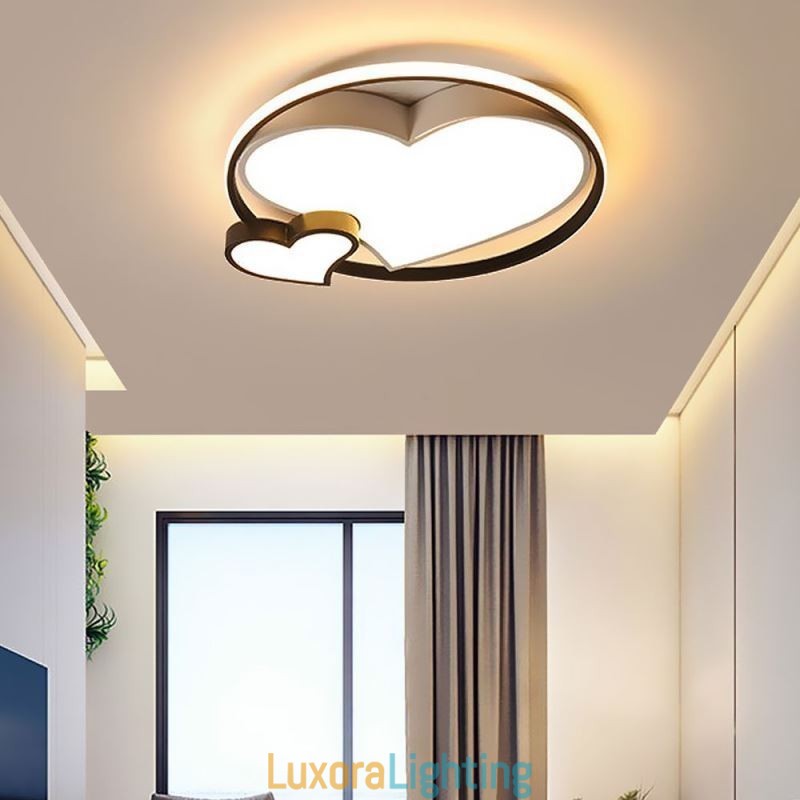 Designer Touch Decorative Double Hearts Flush Mount Ceiling Lamp Lighting