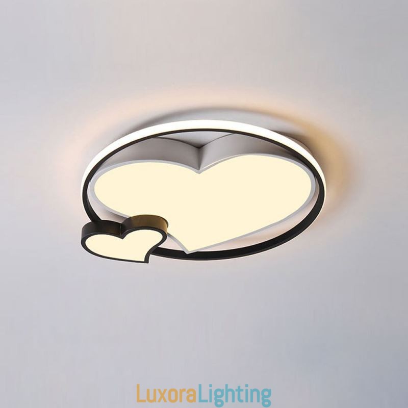 Designer Touch Decorative Double Hearts Flush Mount Ceiling Lamp Lighting