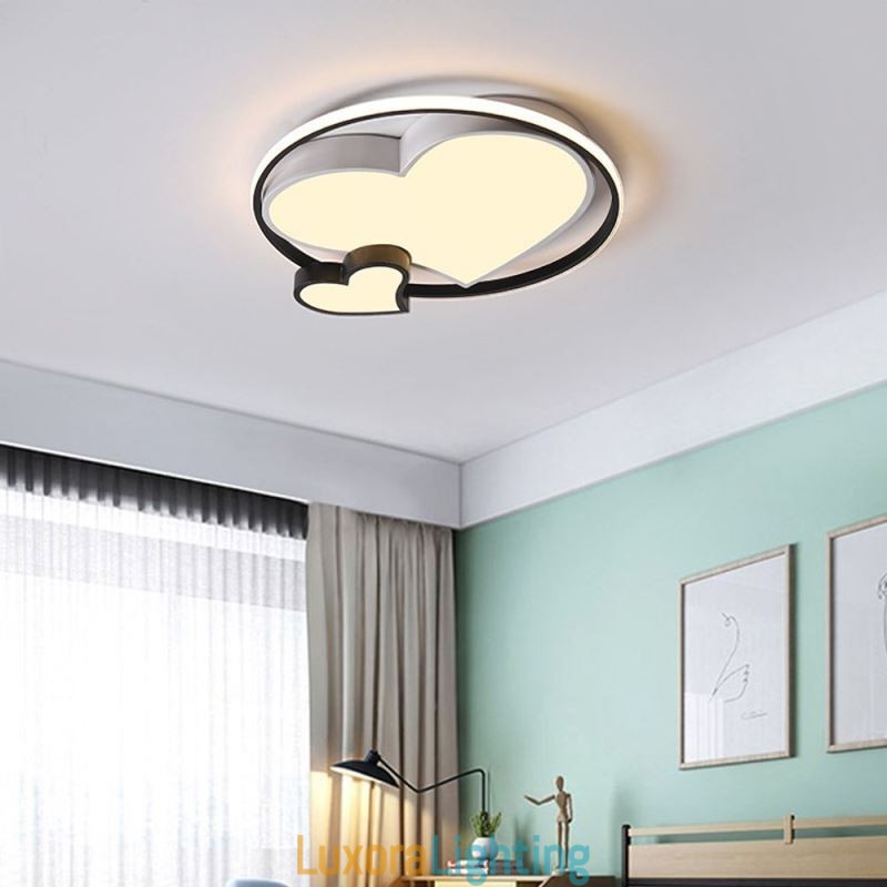 Designer Touch Decorative Double Hearts Flush Mount Ceiling Lamp Lighting