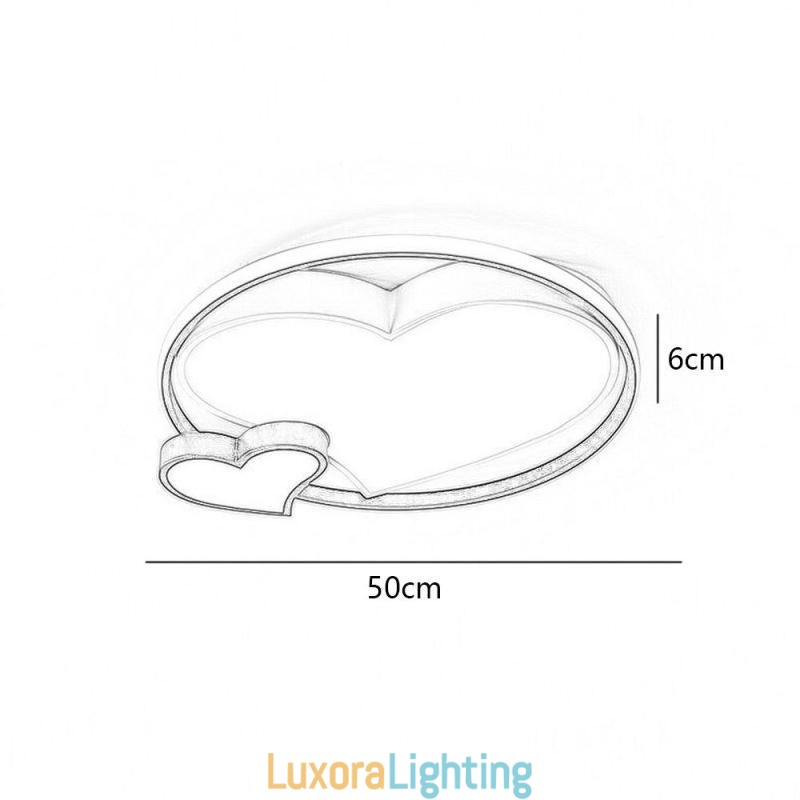 Designer Touch Decorative Double Hearts Flush Mount Ceiling Lamp Lighting