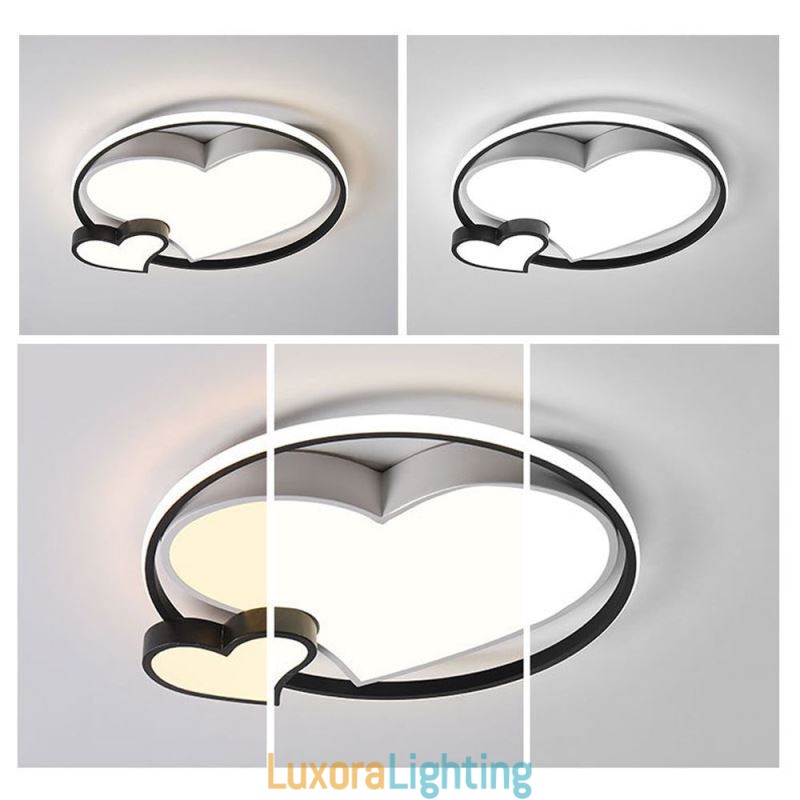 Designer Touch Decorative Double Hearts Flush Mount Ceiling Lamp Lighting