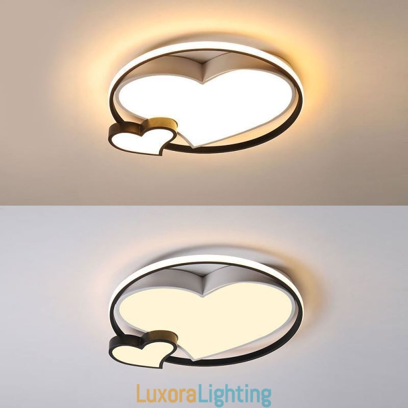 Designer Touch Decorative Double Hearts Flush Mount Ceiling Lamp Lighting