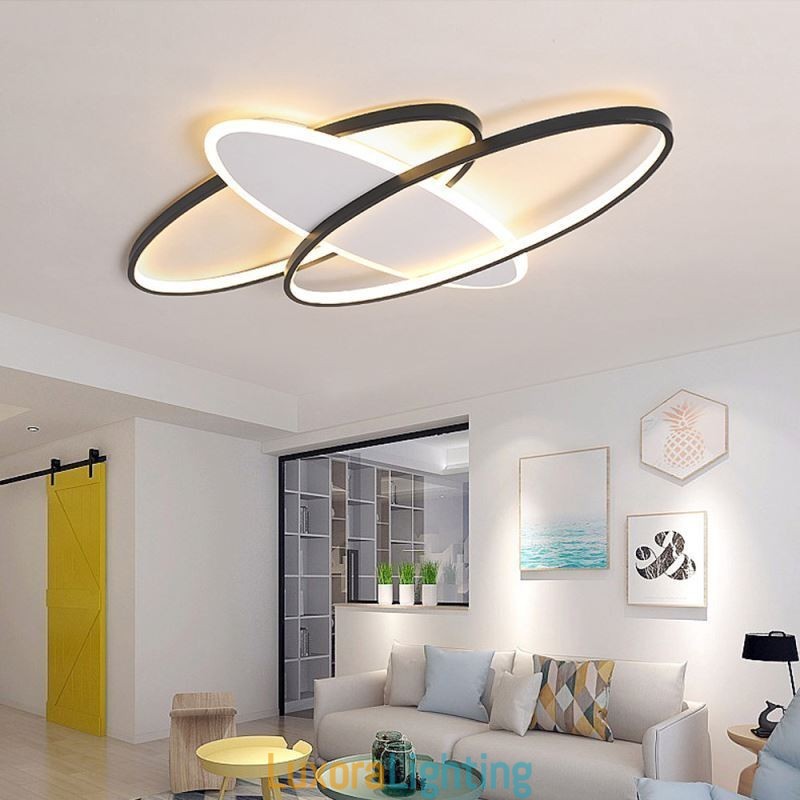 Designer Touch Decorative Modern Acrylic Flush Mount Oval Ceiling Light