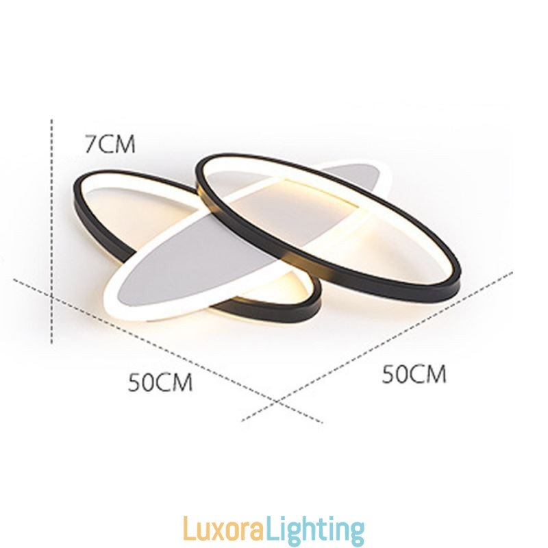 Designer Touch Decorative Modern Acrylic Flush Mount Oval Ceiling Light