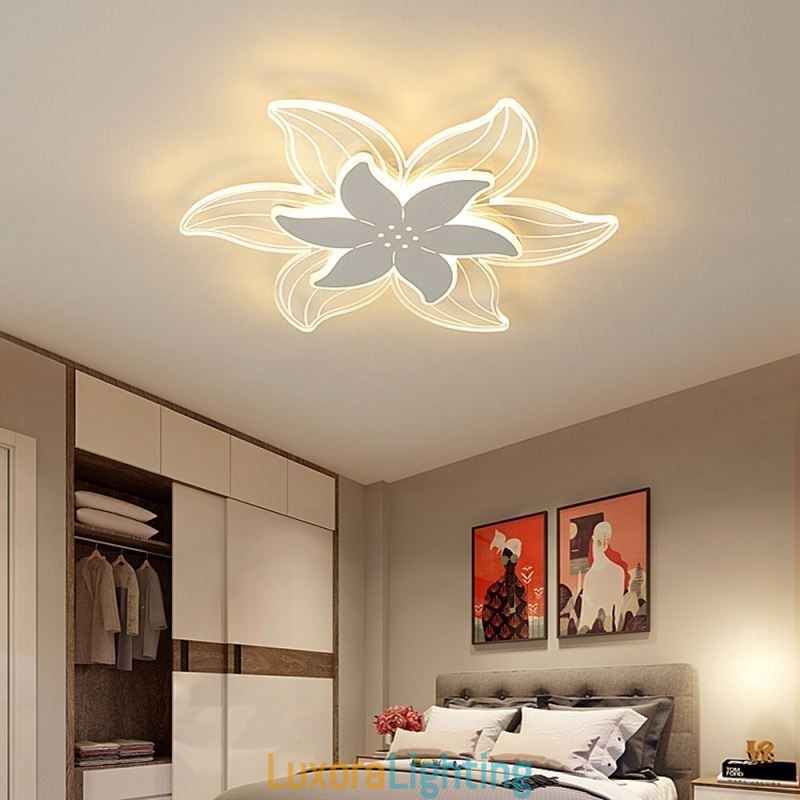 Designer Touch Decorative Elegant Flower Flush Mount Ceiling Light Unique Lighting