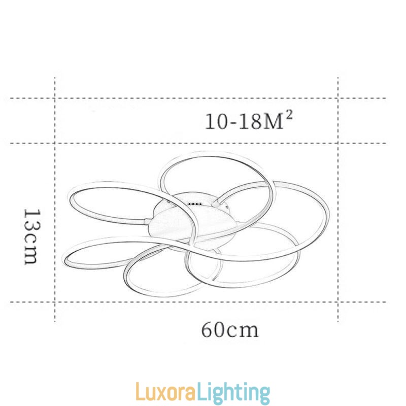 Designer Touch Decorative Linear Flush Mount Ceiling Light Modern Flower Design Light