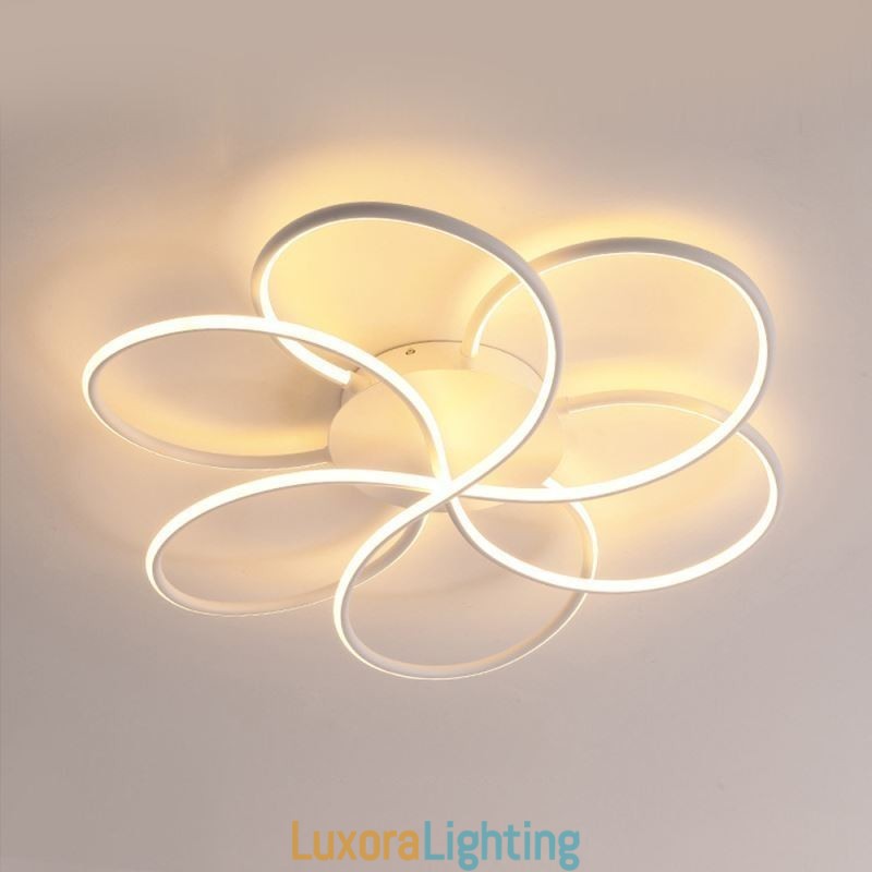 Designer Touch Decorative Linear Flush Mount Ceiling Light Modern Flower Design Light