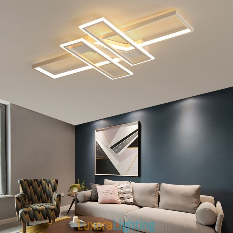 Designer Touch Decorative 4 Light Flush Mount Ceiling Light Modern Geometric Linear Light Fixture