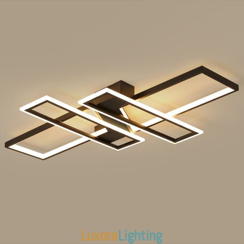 Designer Touch Decorative 4 Light Flush Mount Ceiling Light Modern Geometric Linear Light Fixture