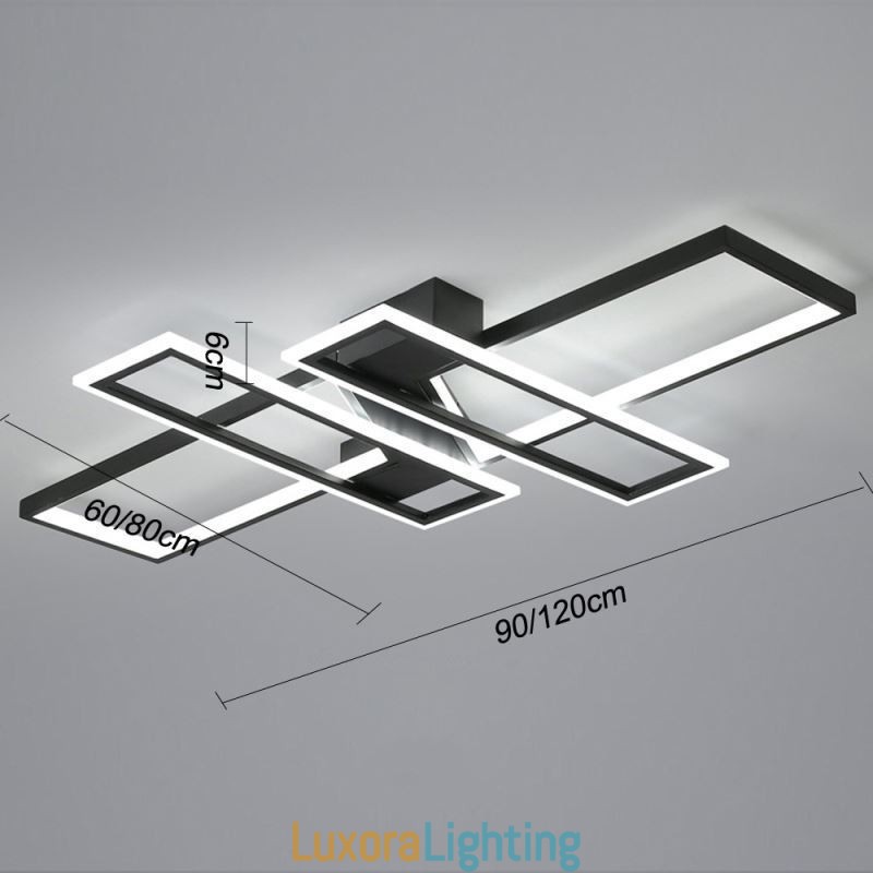 Designer Touch Decorative 4 Light Flush Mount Ceiling Light Modern Geometric Linear Light Fixture