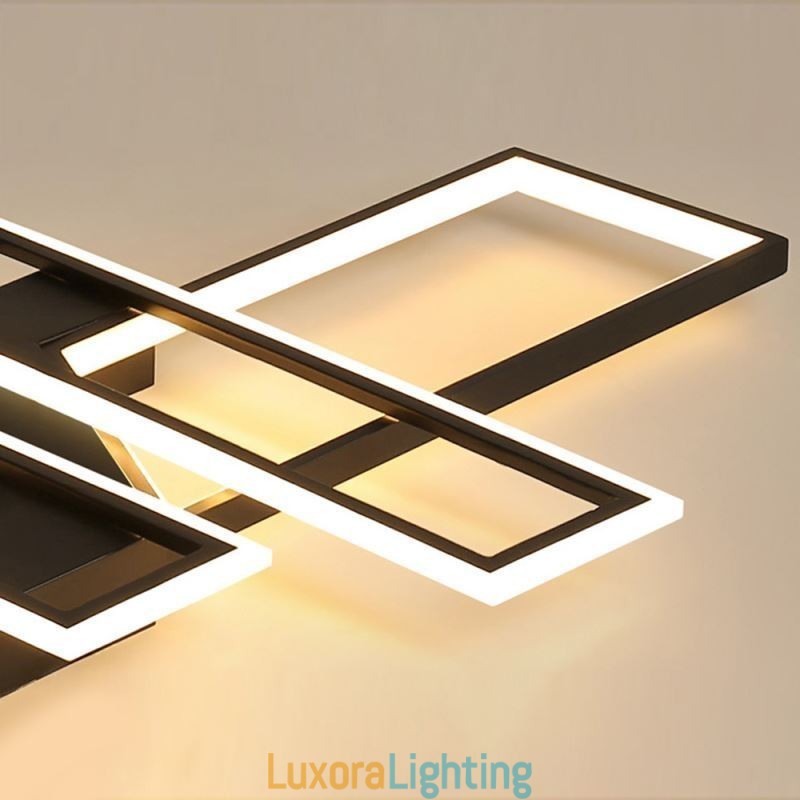 Designer Touch Decorative 4 Light Flush Mount Ceiling Light Modern Geometric Linear Light Fixture