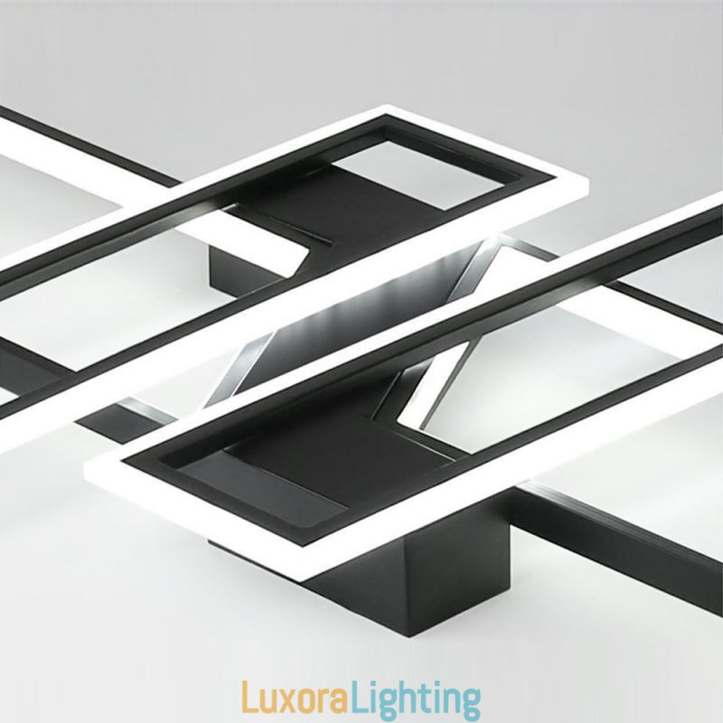 Designer Touch Decorative 4 Light Flush Mount Ceiling Light Modern Geometric Linear Light Fixture