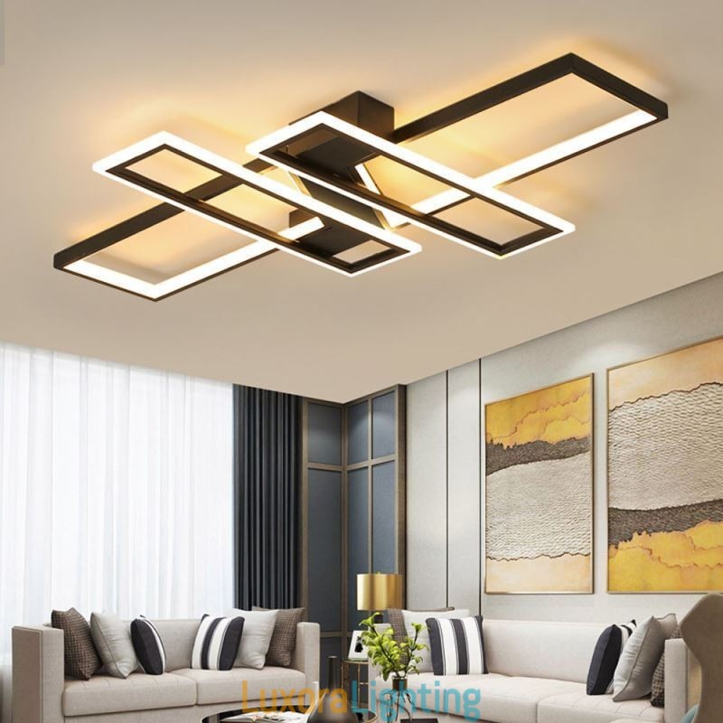 Designer Touch Decorative 4 Light Flush Mount Ceiling Light Modern Geometric Linear Light Fixture