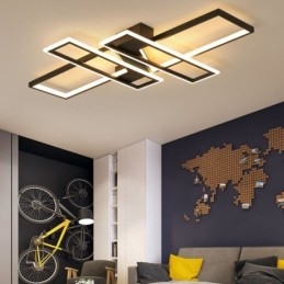 Designer Touch Decorative 4 Light Flush Mount Ceiling Light Modern Geometric Linear Light Fixture