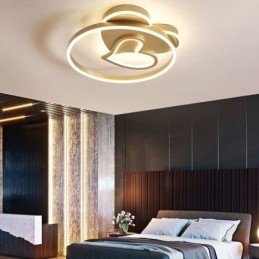Designer Touch Decorative Modern Flush Mount Acrylic Double Layer Heart Shaped Ceiling Light