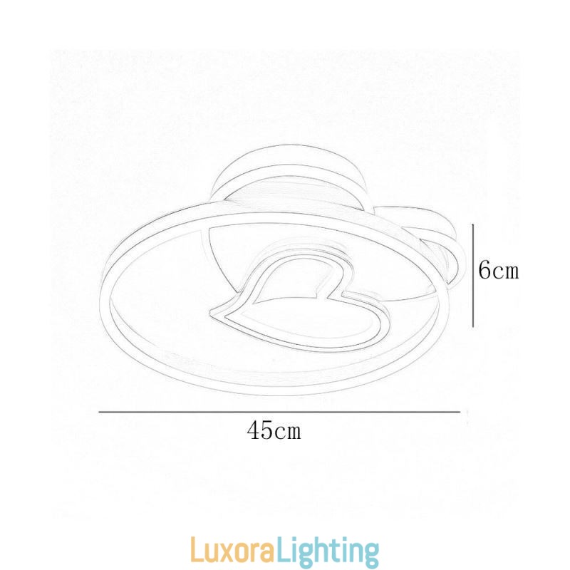 Designer Touch Decorative Modern Flush Mount Acrylic Double Layer Heart Shaped Ceiling Light