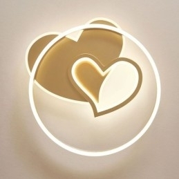 Designer Touch Decorative Modern Flush Mount Acrylic Double Layer Heart Shaped Ceiling Light