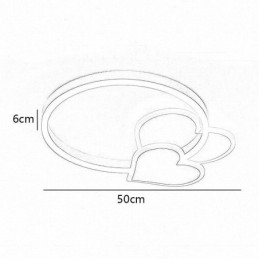 Designer Touch Decorative Modern Acrylic Flush Mount Gold Double Heart Ceiling Light