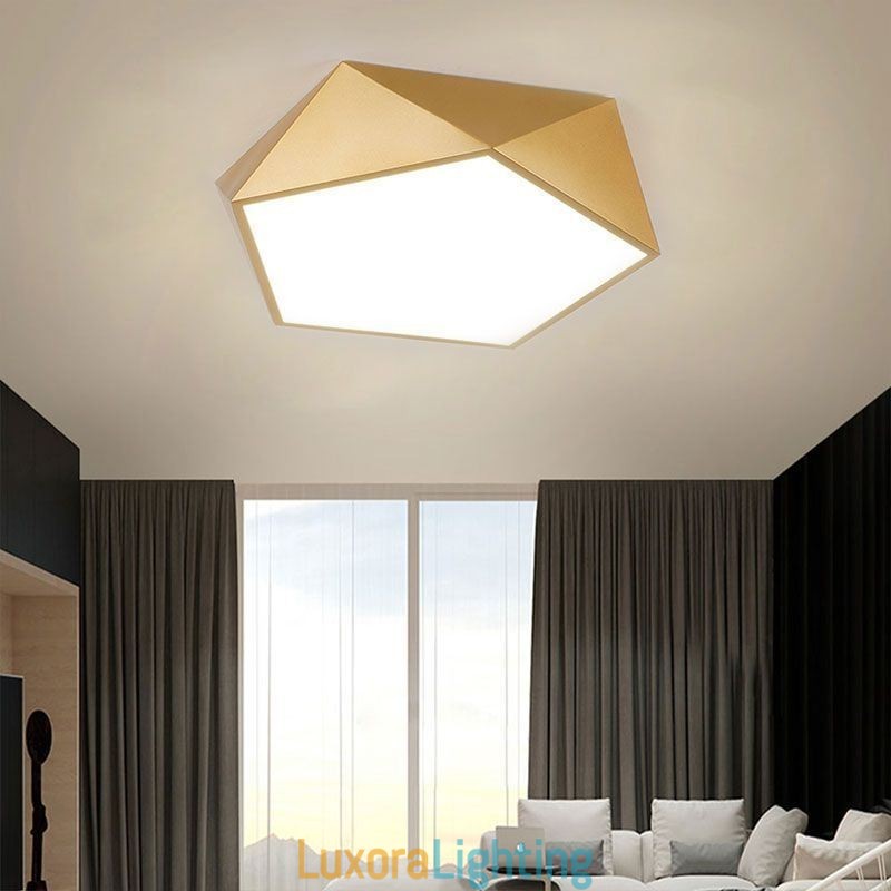 Designer Touch Decorative Gold Geometric Flush Mount Acrylic Ceiling Light