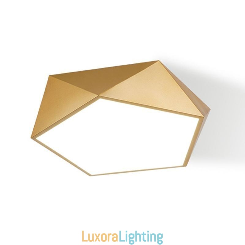 Designer Touch Decorative Gold Geometric Flush Mount Acrylic Ceiling Light