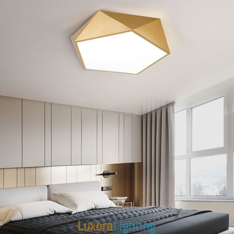 Designer Touch Decorative Gold Geometric Flush Mount Acrylic Ceiling Light