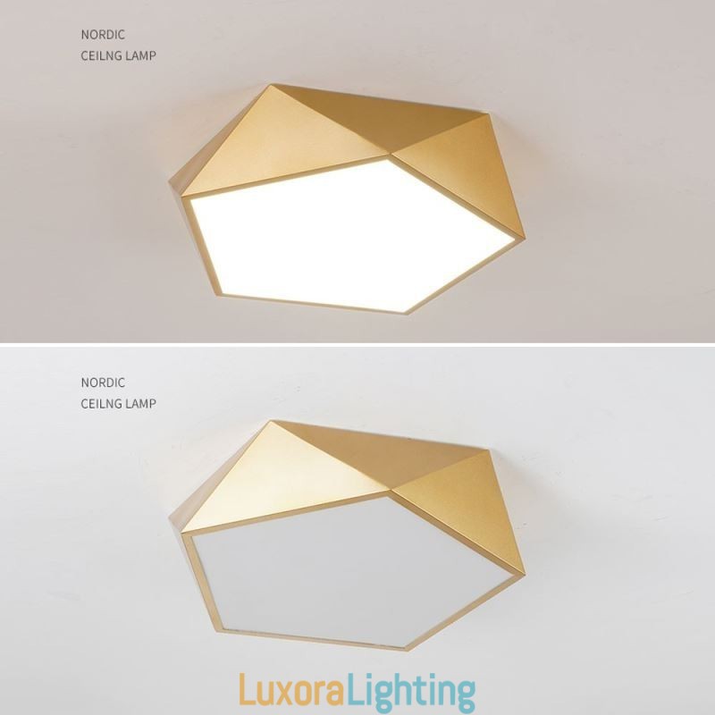 Designer Touch Decorative Gold Geometric Flush Mount Acrylic Ceiling Light