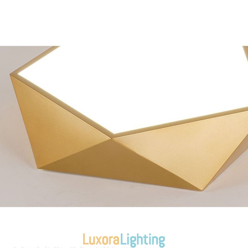 Designer Touch Decorative Gold Geometric Flush Mount Acrylic Ceiling Light