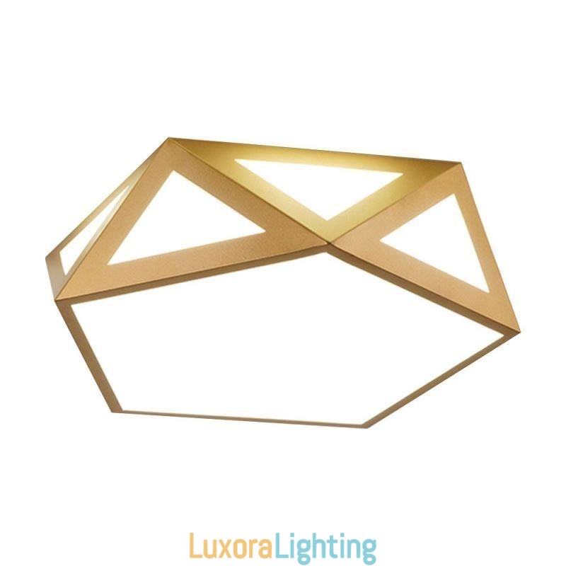 Designer Touch Decorative Gold Geometric Flush Mount Acrylic Ceiling Light