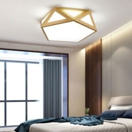 Designer Touch Decorative Gold Geometric Flush Mount Acrylic Ceiling Light