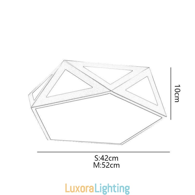 Designer Touch Decorative Gold Geometric Flush Mount Acrylic Ceiling Light