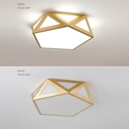 Designer Touch Decorative Gold Geometric Flush Mount Acrylic Ceiling Light