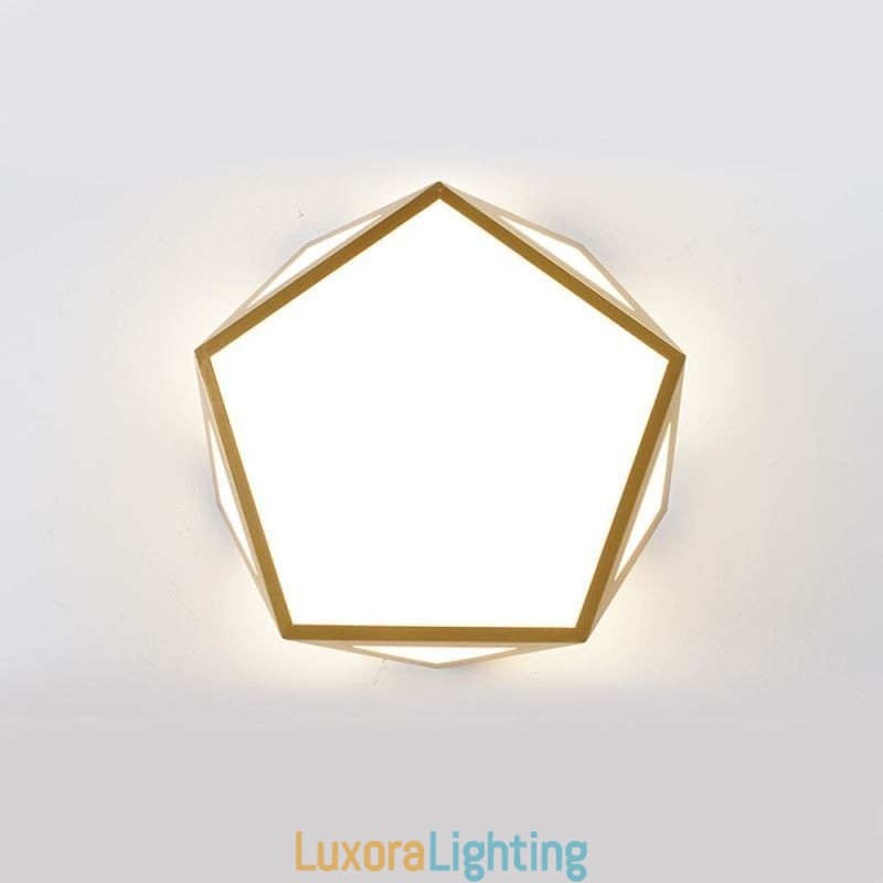 Designer Touch Decorative Gold Geometric Flush Mount Acrylic Ceiling Light