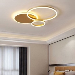 Designer Touch Decorative Modern Flush Mount Round Gold Ceiling Light