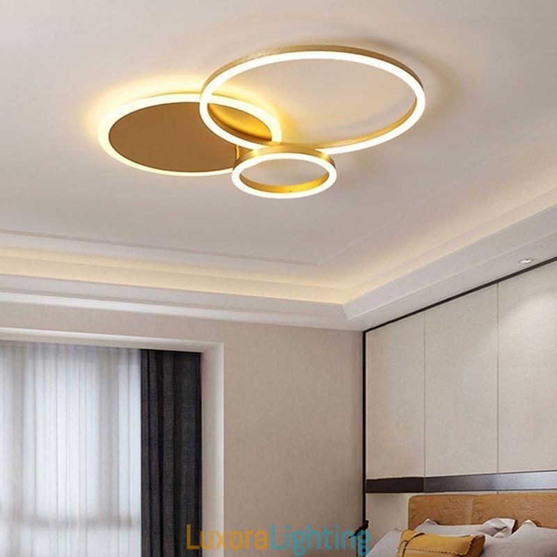 Designer Touch Decorative Modern Flush Mount Round Gold Ceiling Light