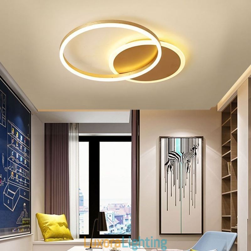 Designer Touch Decorative Modern Flush Mount Round Gold Ceiling Light