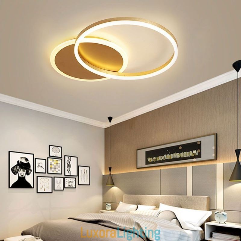 Designer Touch Decorative Modern Flush Mount Round Gold Ceiling Light