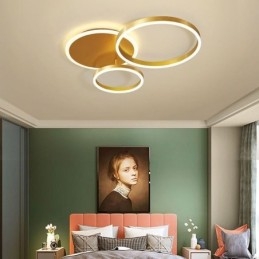Designer Touch Decorative Modern Flush Mount Round Gold Ceiling Light