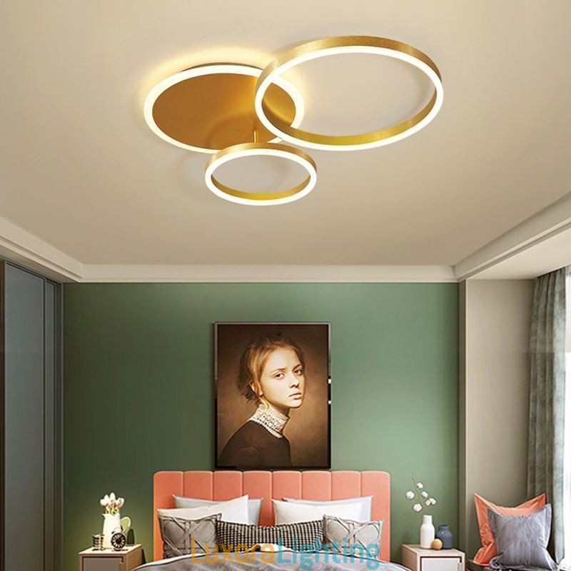 Designer Touch Decorative Modern Flush Mount Round Gold Ceiling Light