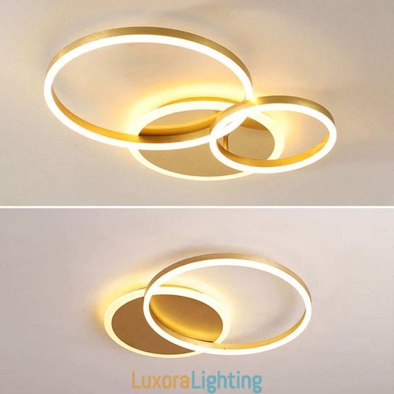 Designer Touch Decorative Modern Flush Mount Round Gold Ceiling Light