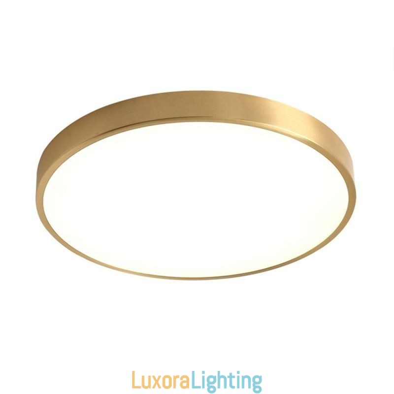 Designer Touch Decorative Round Flush Mount Modern Golden Acrylic Ceiling Light