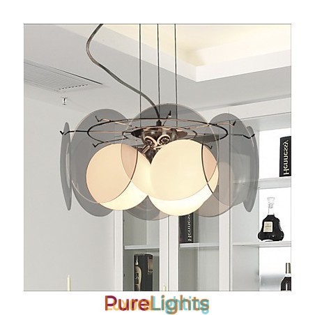 Designer Touch Decorative deals Milan Simple Fashion Style Chandelier Light Smoke Gray Glass Chandelier