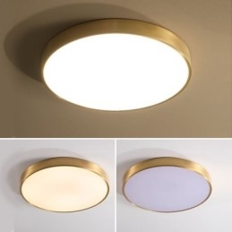 Designer Touch Decorative Round Flush Mount Modern Golden Acrylic Ceiling Light
