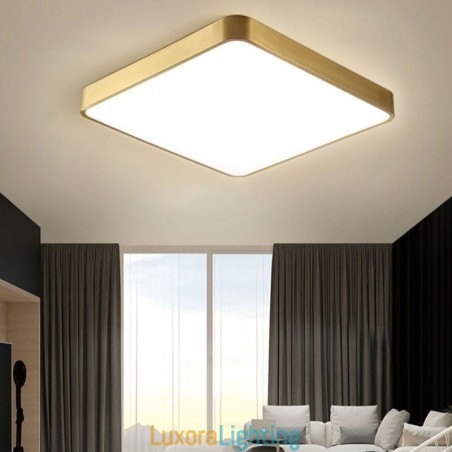 Designer Touch Decorative Flush Mount Minimalist Acrylic Square Gold Ceiling Light