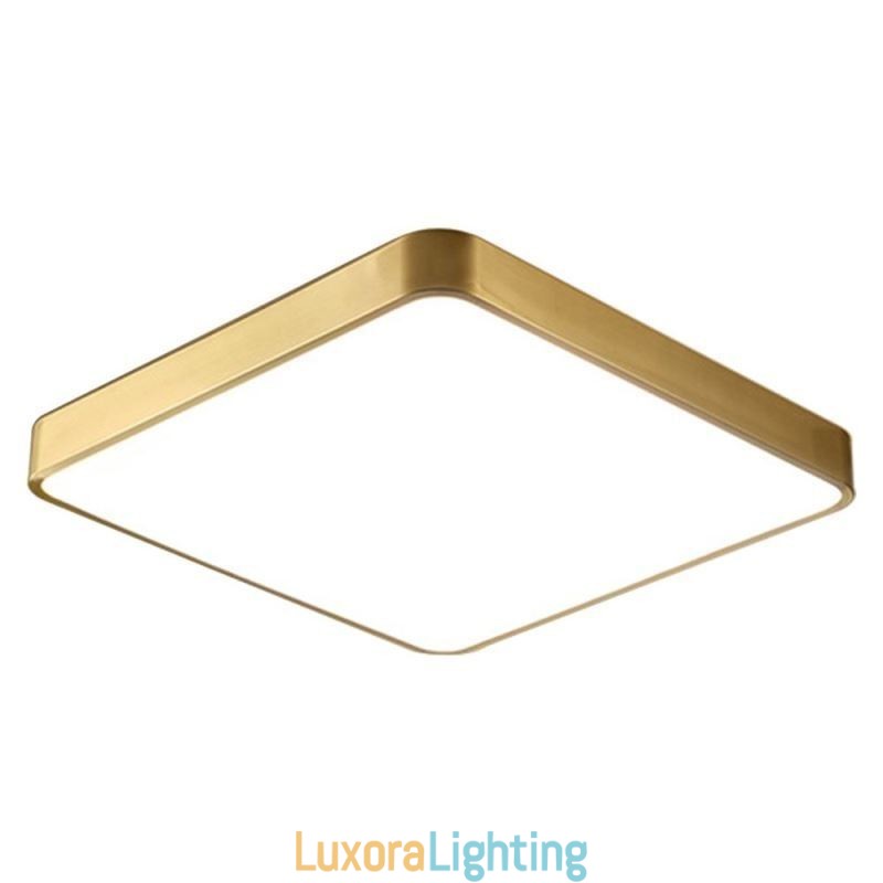 Designer Touch Decorative Flush Mount Minimalist Acrylic Square Gold Ceiling Light